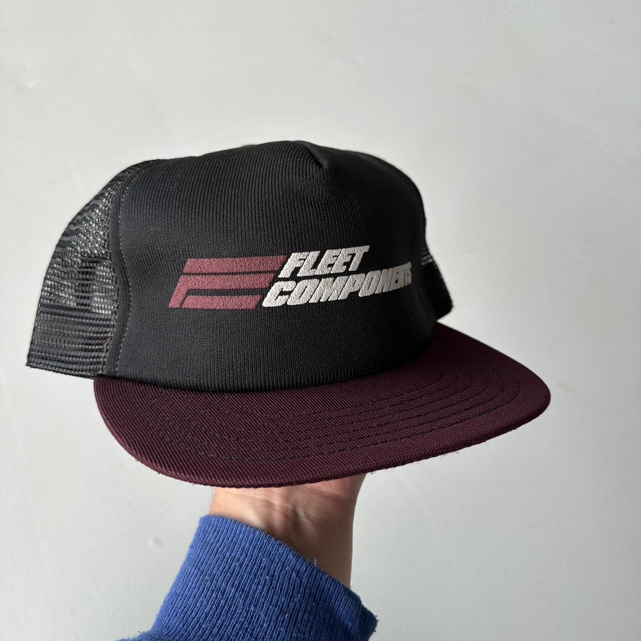Black / Burgundy Fleet Components Mesh and Foam Trucker SnapBack Cap