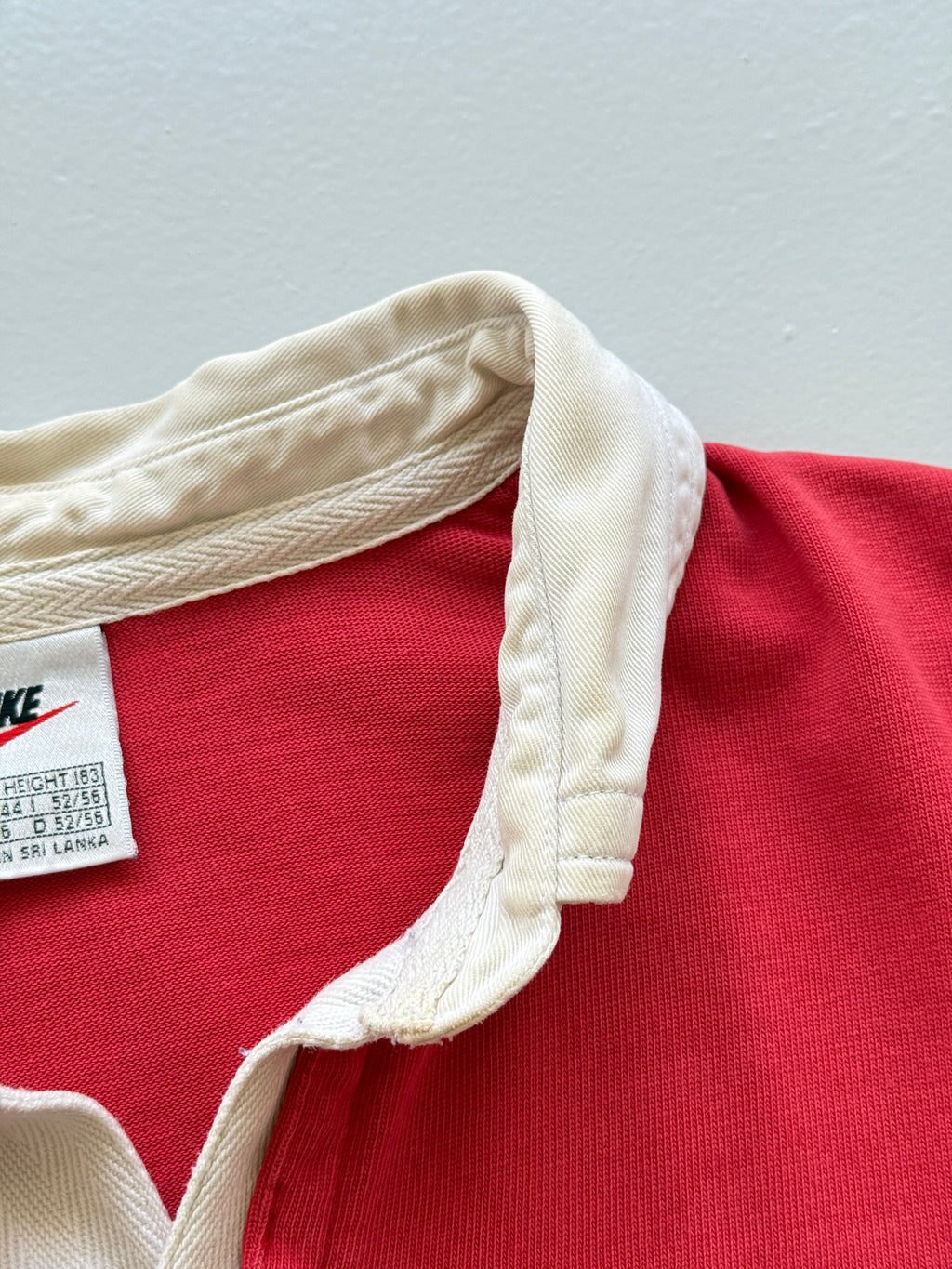 Red Stade Toulousain 90's Vintage Nike Long Sleeve Rugby Jersey Polo- Large