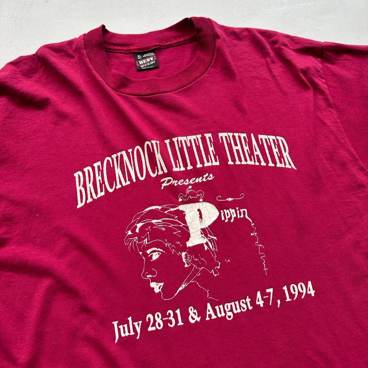 Burgundy Red Little Theatre 90s Vintage T-shirt - Large
