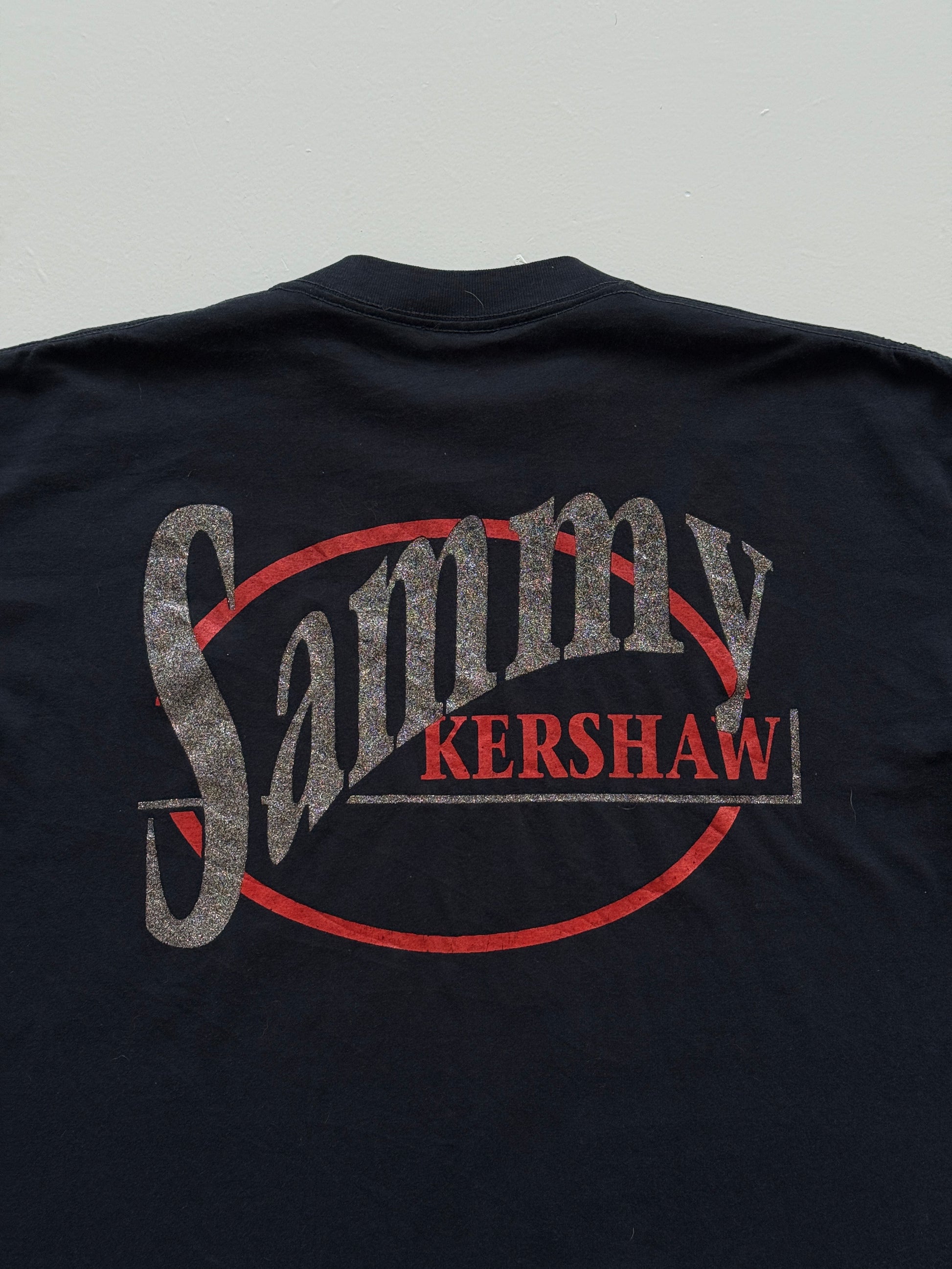 Black Sammy Kershaw 90's Vintage Single Stitch Graphic Band T-Shirt - XL