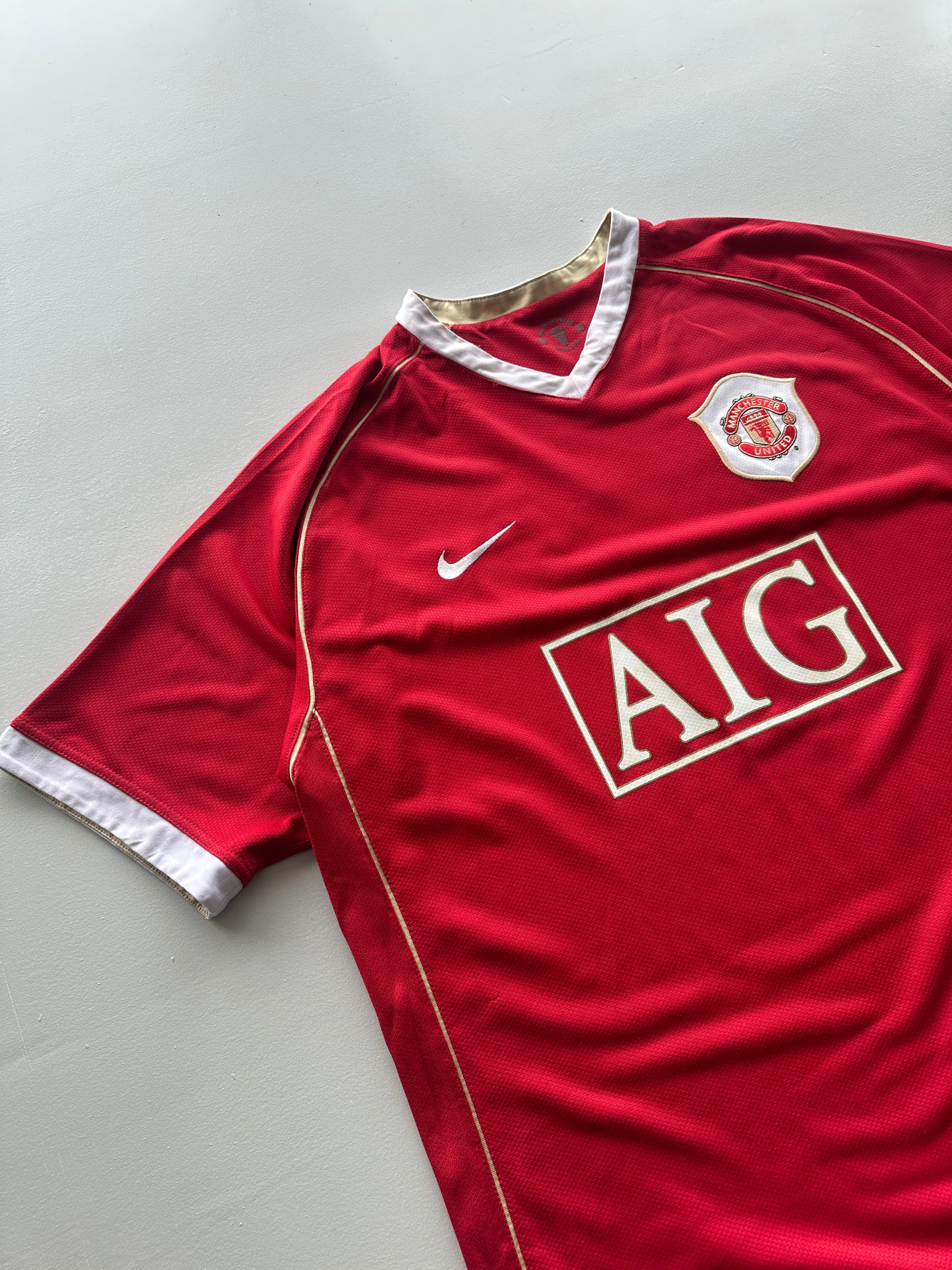 Nike Manchester United Ronaldo #7 AIG 00's Vintage Home Football Shirt - XL
