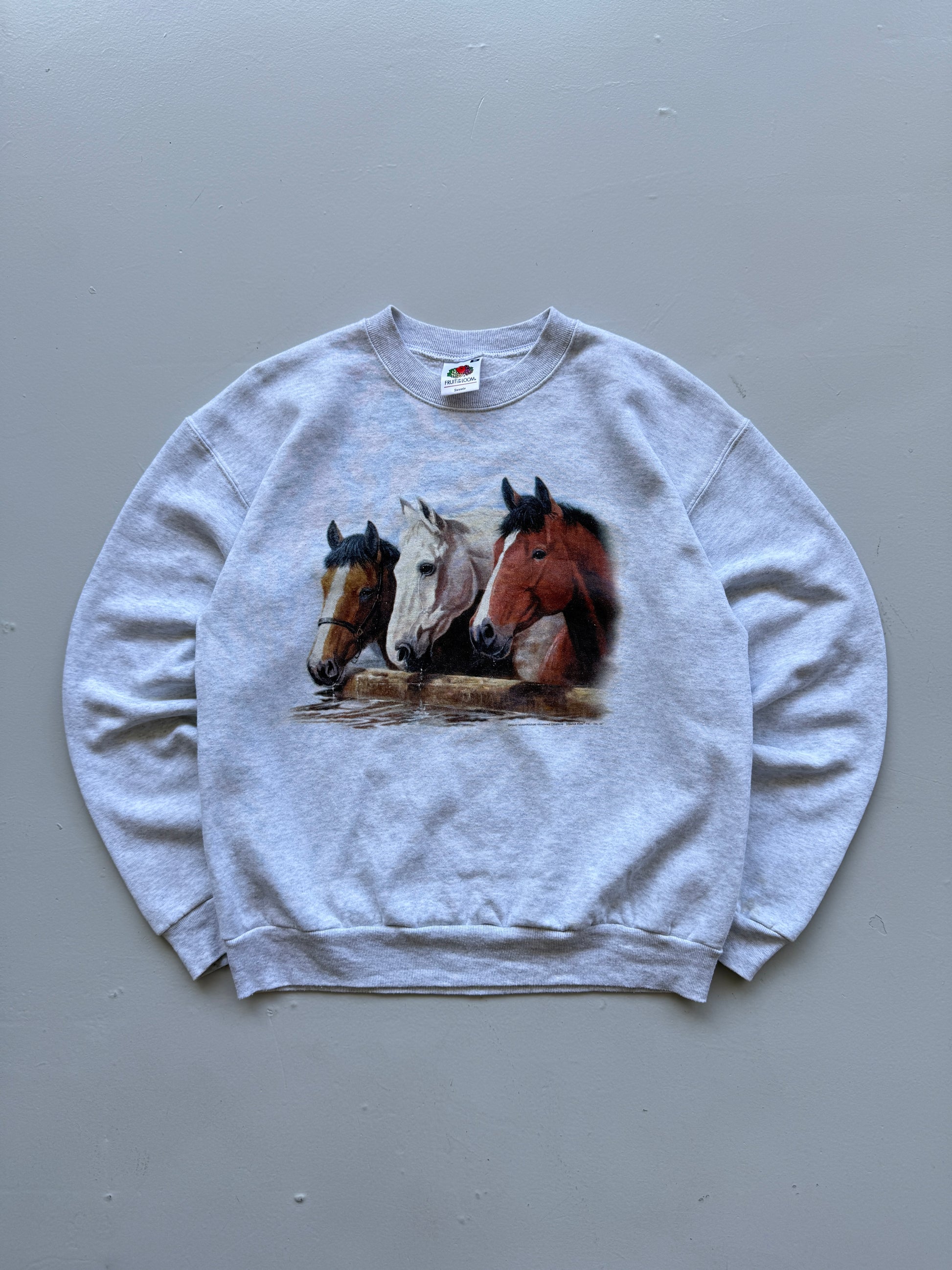 Three Horses Graphic 90's Vintage Sweatshirt - Small