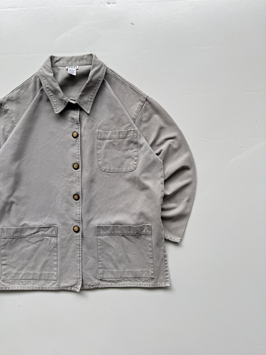 Grey Canvas Chore Jacket 90's Vintage French Workwear CH139 - Large