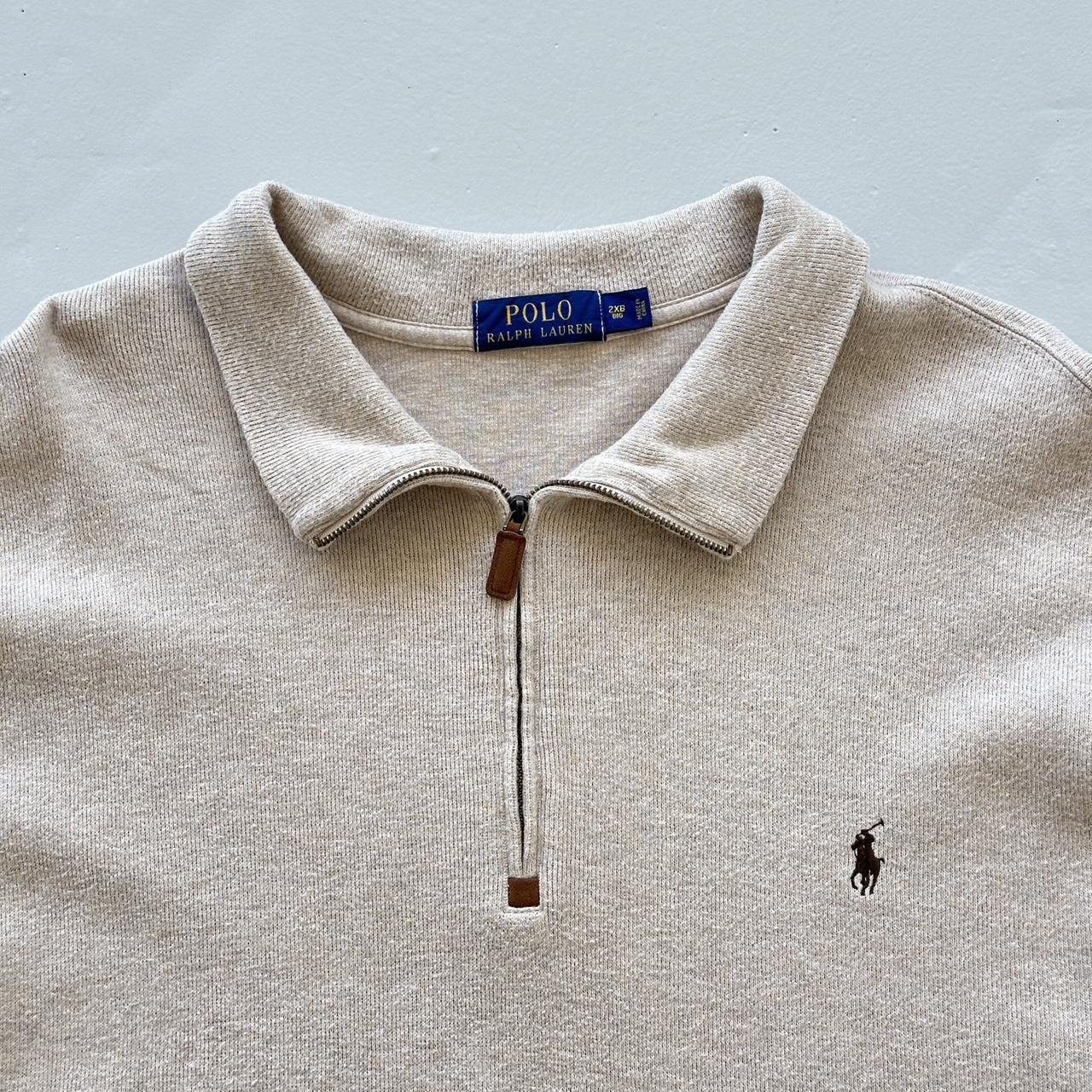 Cream Polo Ralph Lauren Quarter Zip Sweatshirt - 2XL