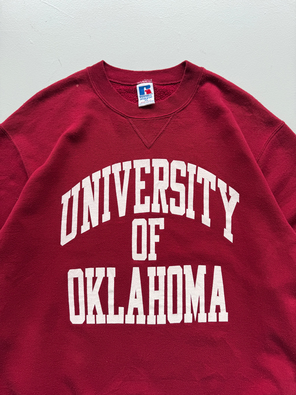 Red Collage Spell Out 90's Vintage Graphic Sweatshirt Jumper- Large