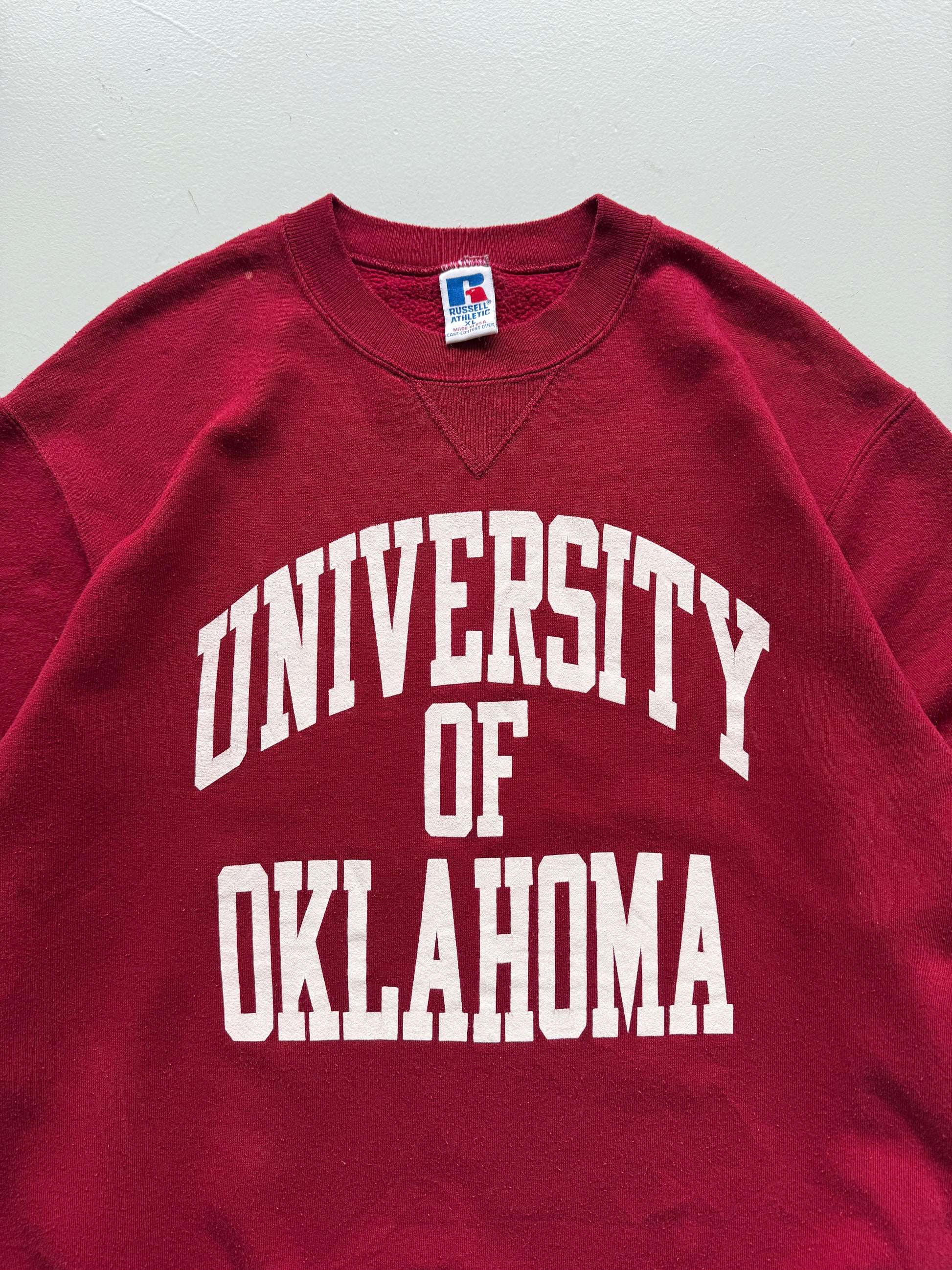 Red Collage Spell Out 90's Vintage Graphic Sweatshirt Jumper- Large