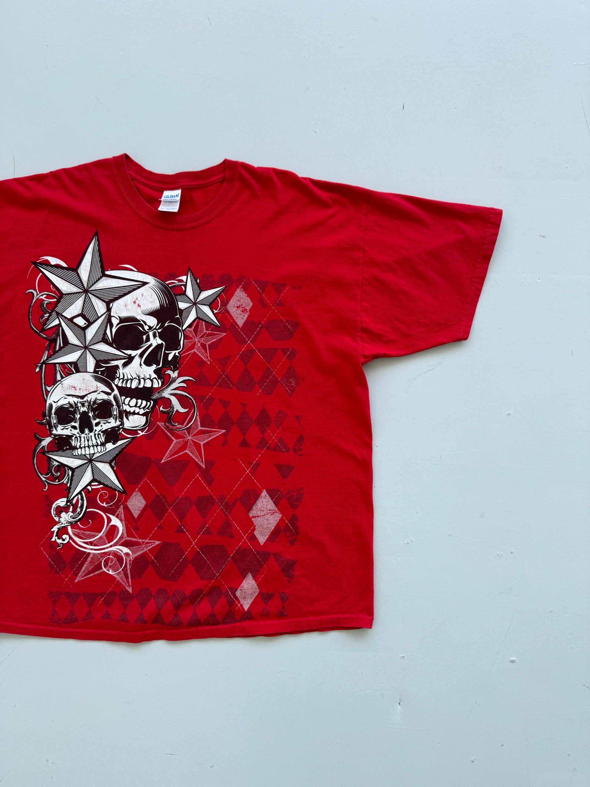 Red Skull 00's Vintage Y2K Graphic T-Shirt - XL