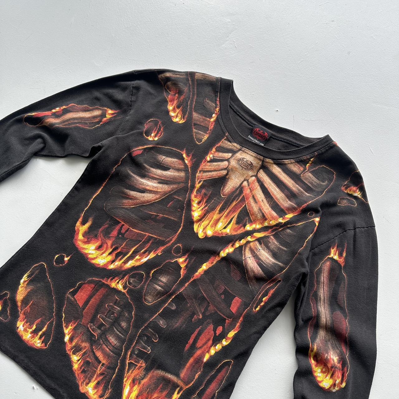 Black Gothic Y2K Long sleeve 00s Vintage Womens T-shirt - Size 12