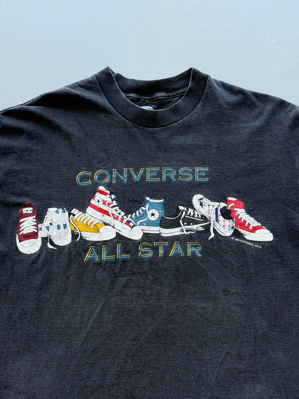 Black Converse All Star Chuck Taylor 90's Vintage Single Stitch Graphic T-Shirt