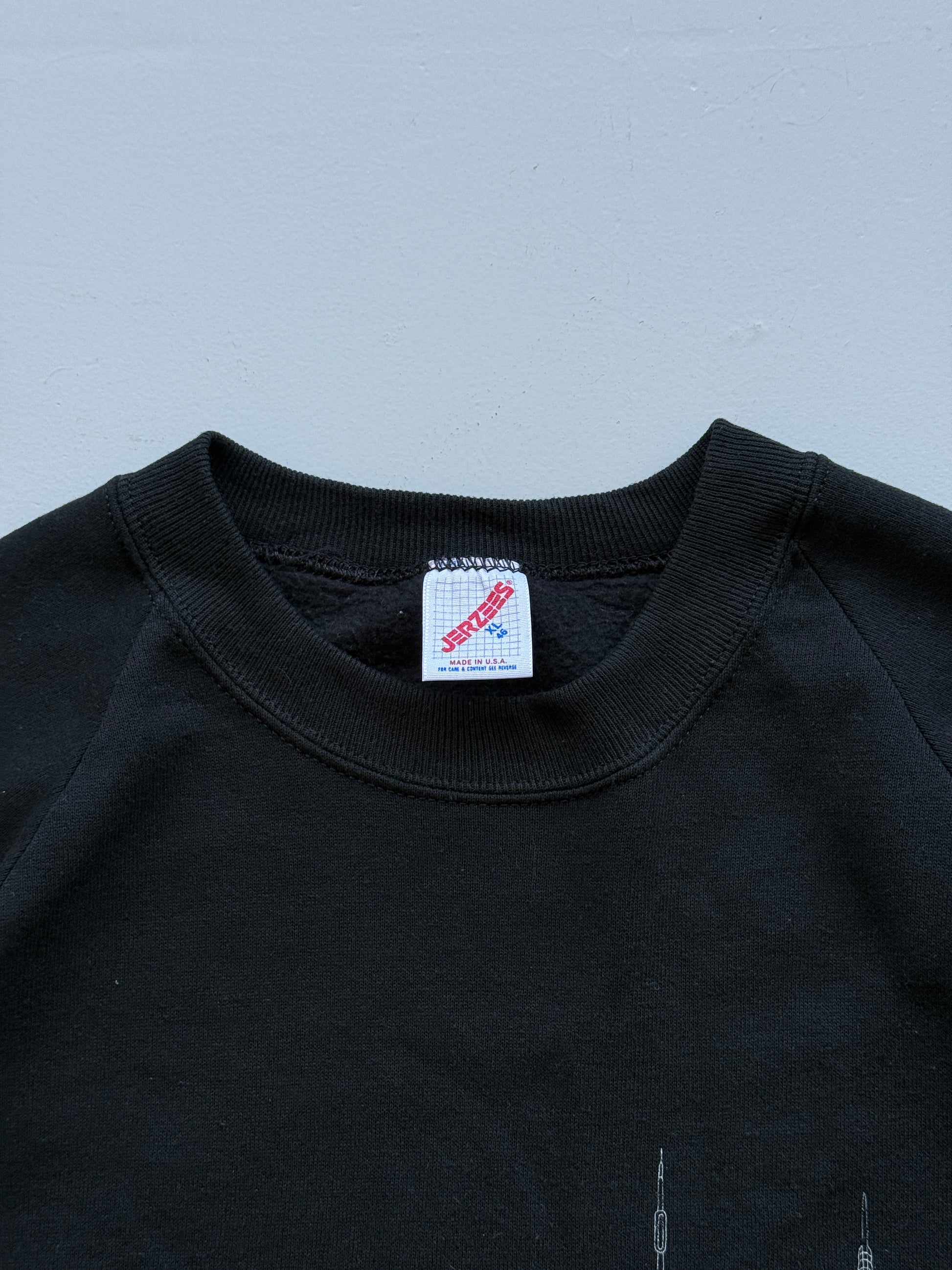 Black New York 90's Vintage Graphic Tourist Sweatshirt Jumper - Medium