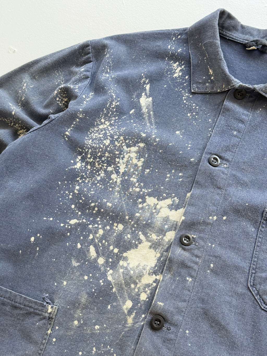 Thrashed Blue French Vintage Workwear Chore Jacket CH362 - Medium