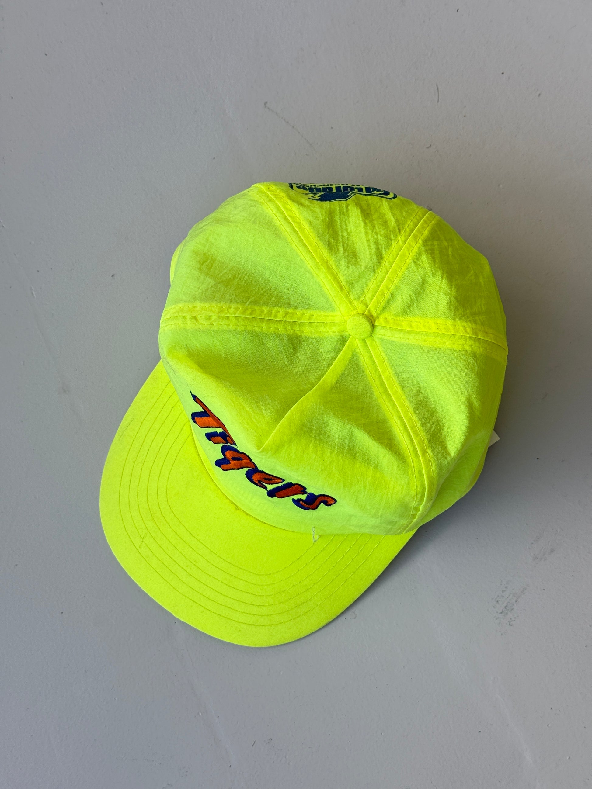 Neon Yellow Tigers Vintage Nylon SnapBack Trucker Cap