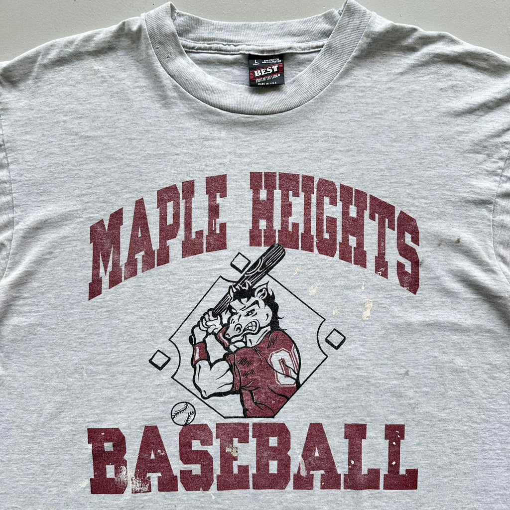 Grey Maple Heights Thrashed Baseball Vintage T-shirt - Large