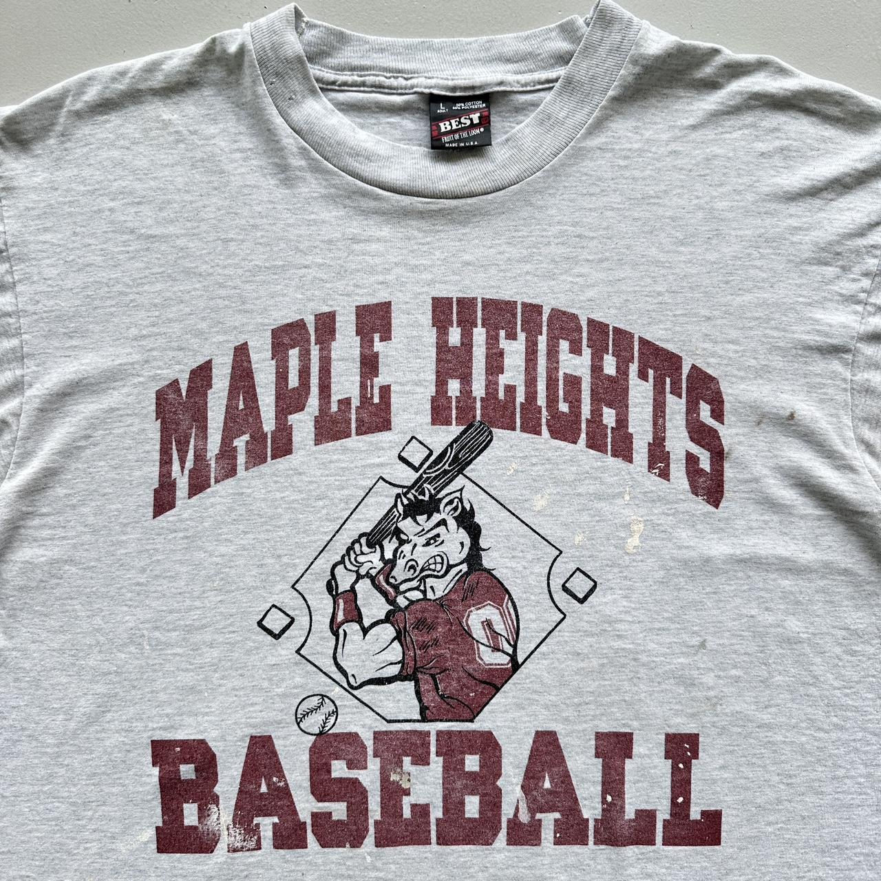 Grey Maple Heights Thrashed Baseball Vintage T-shirt - Large