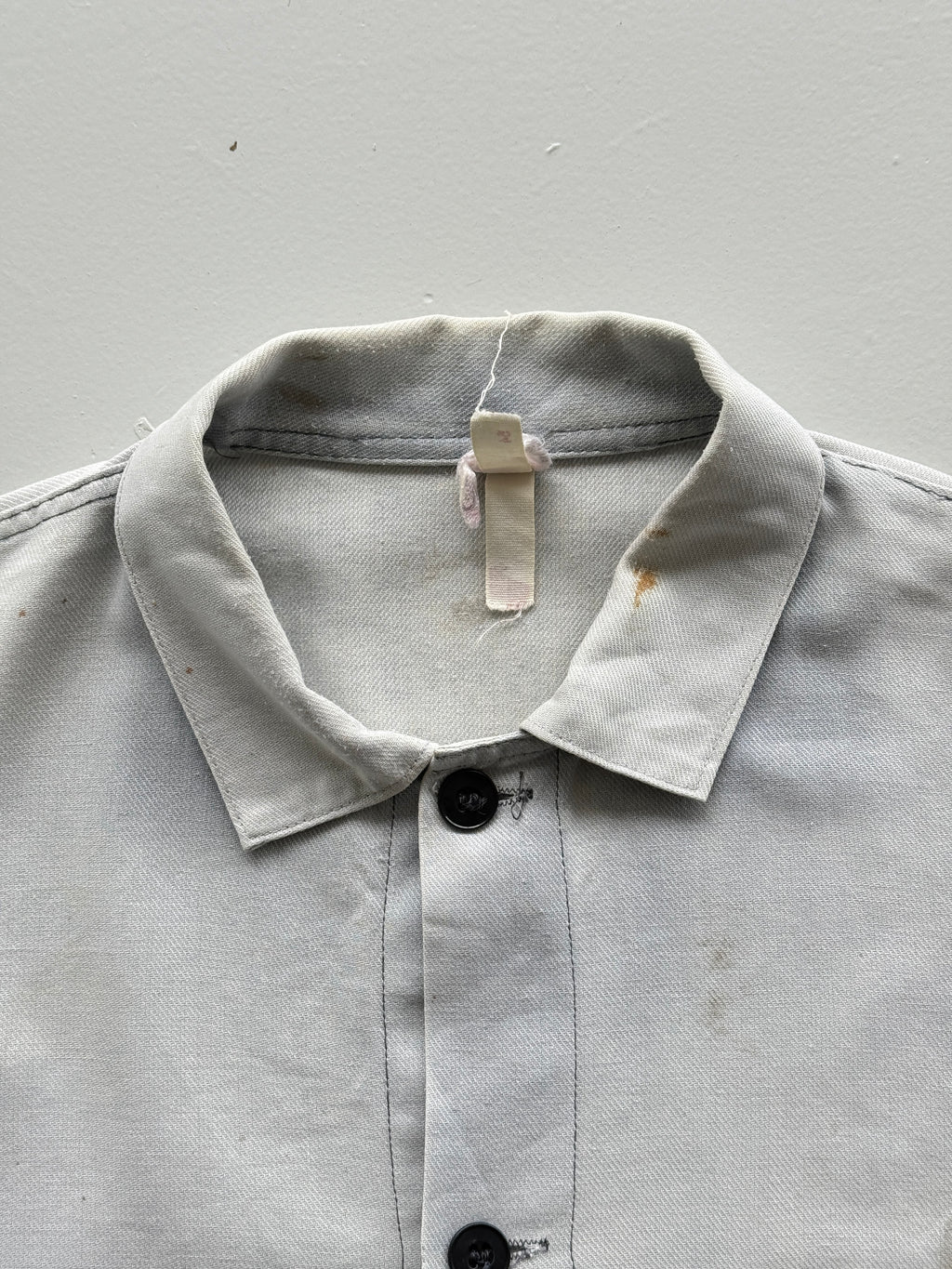 Faded White French Chore Jacket 70's Vintage Workwear CH220 - Medium