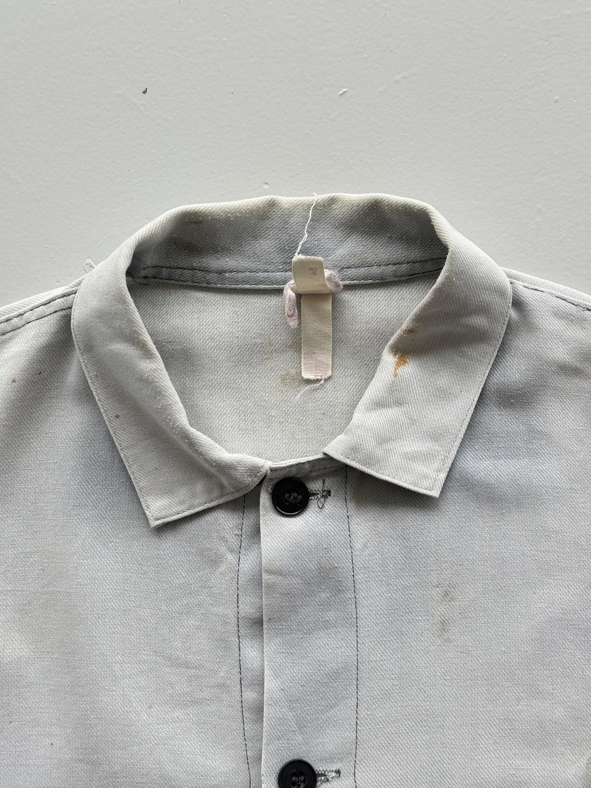 Faded White French Chore Jacket 70's Vintage Workwear CH220 - Medium