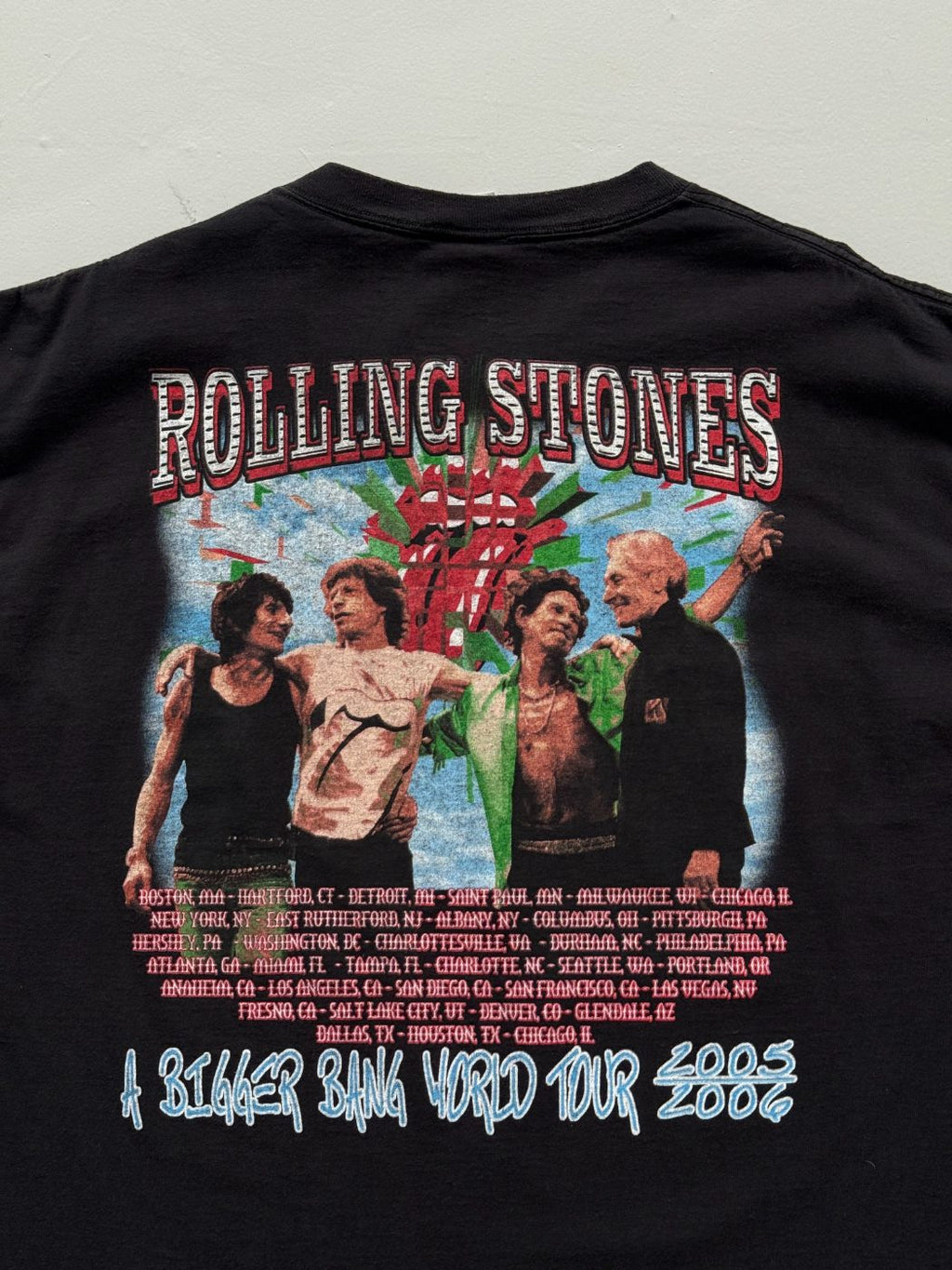 The Rolling Stones A Bigger Bang World Tour 2005/06 Vintage Graphic T-Shirt - XL