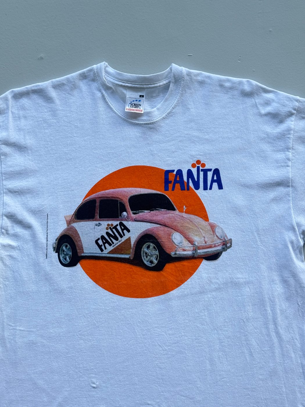 Fanta VW Beetle Graphic Screen Stars Vintage T-Shirt - Large