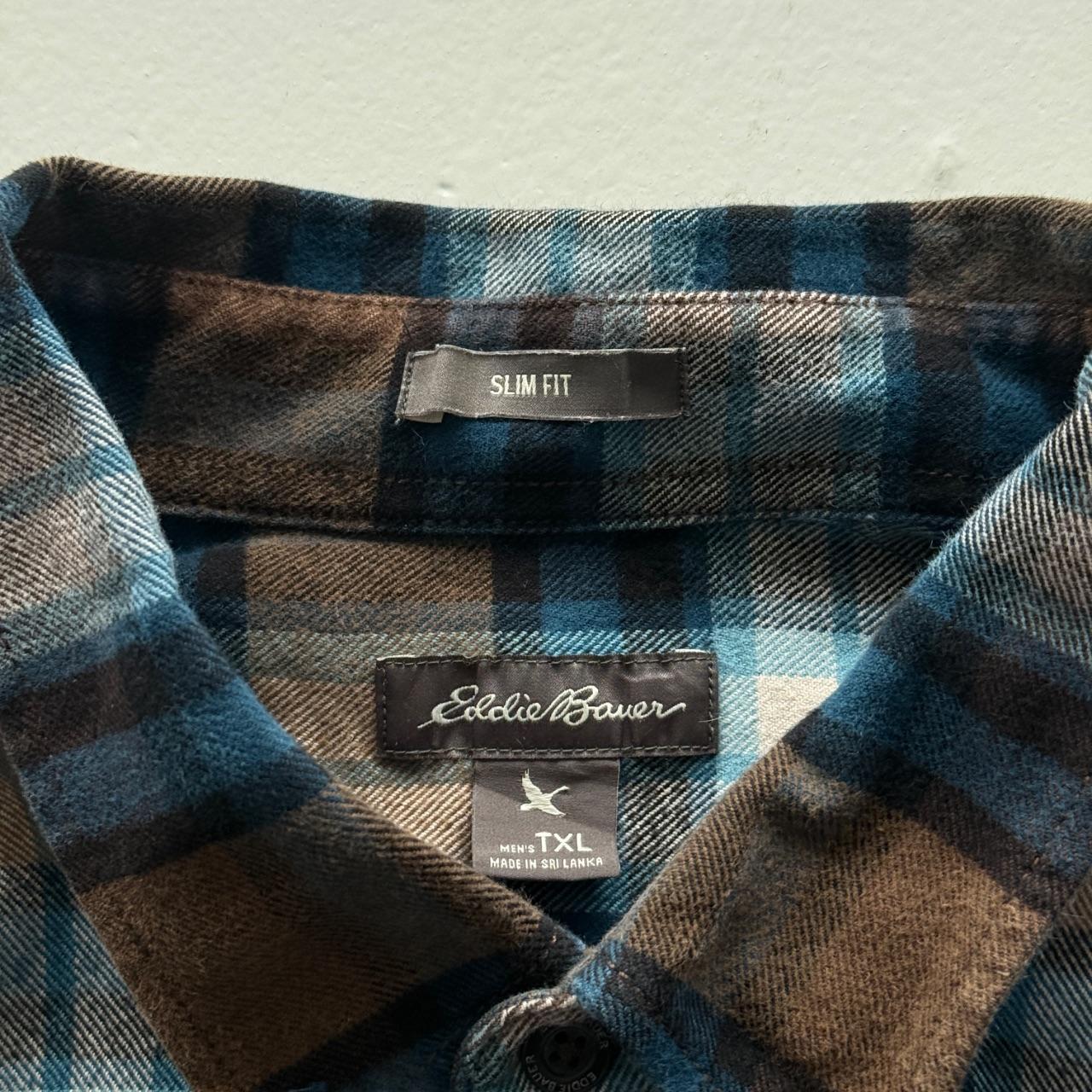 Blue Eddie Bauer 00’s Vintage Flannel Long Sleeve Shirt - Large