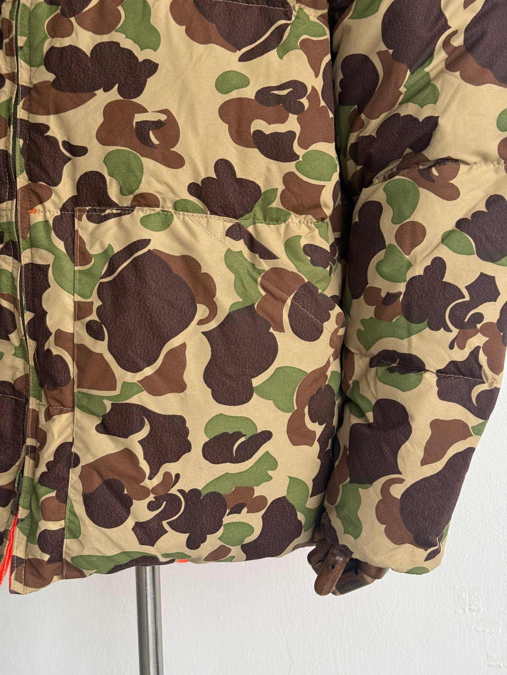 Cabela's Camo & Blaze Orange Reversible 80's Vintage Hunting Puffer Jacket - XL