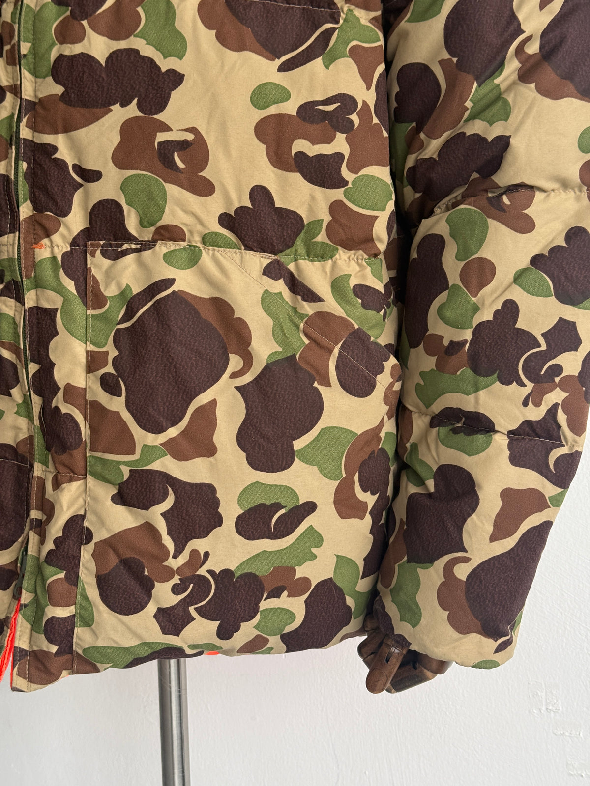 Cabela's Camo & Blaze Orange Reversible 80's Vintage Hunting Puffer Jacket - XL