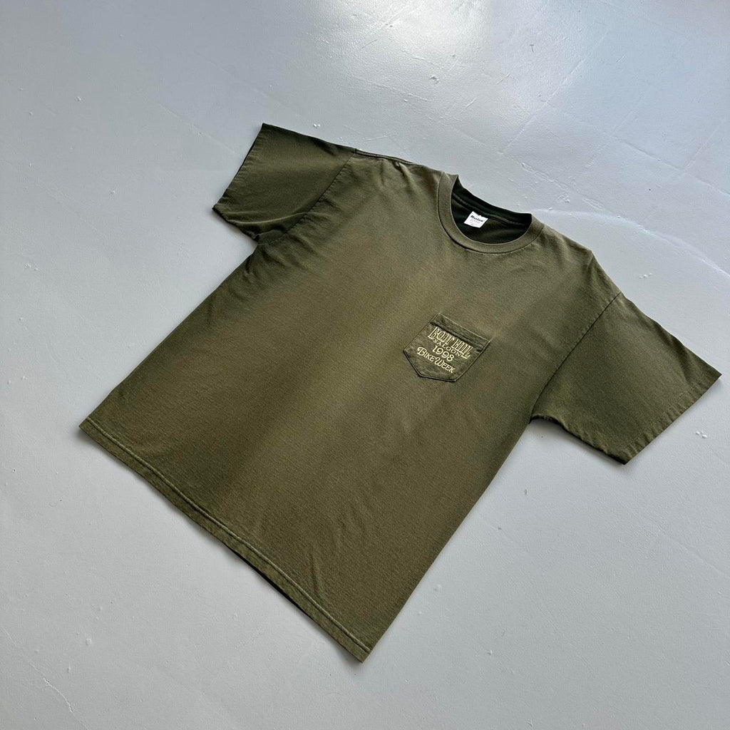 Green Faded Boots Hill Saloon Biker Vintage 90's Graphic T-shirt - XL