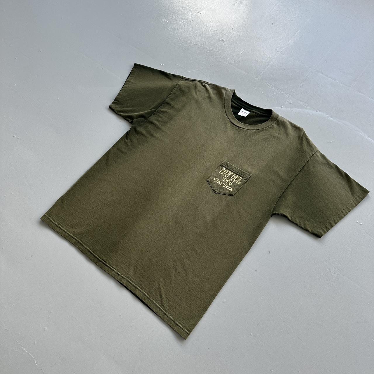 Green Faded Boots Hill Saloon Biker Vintage 90's Graphic T-shirt - XL