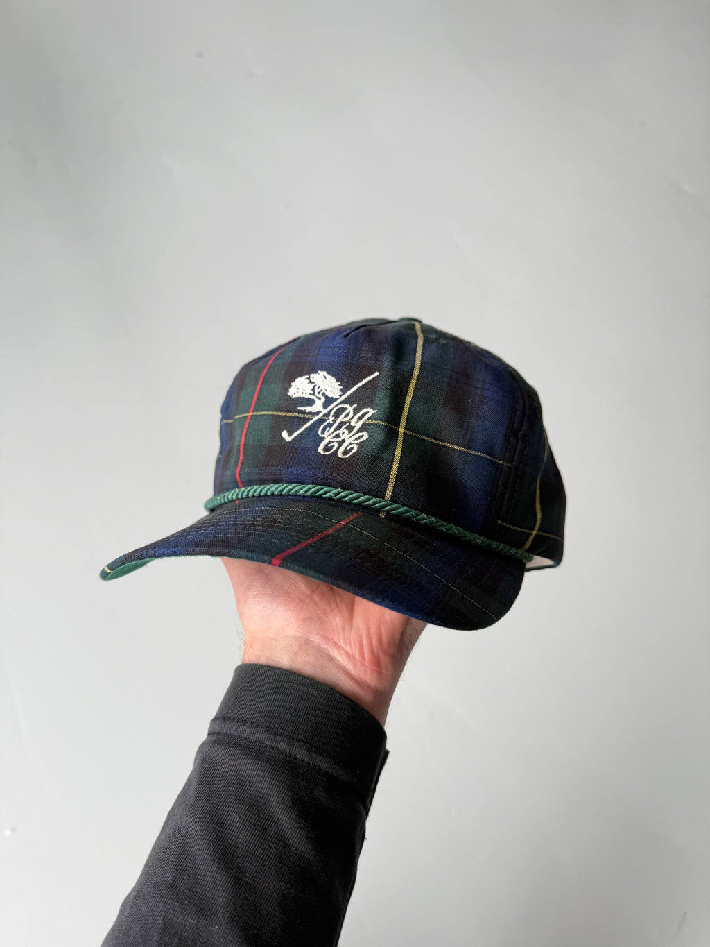 Blue Cheque Golf Vintage Cotton SnapBack Trucker Cap