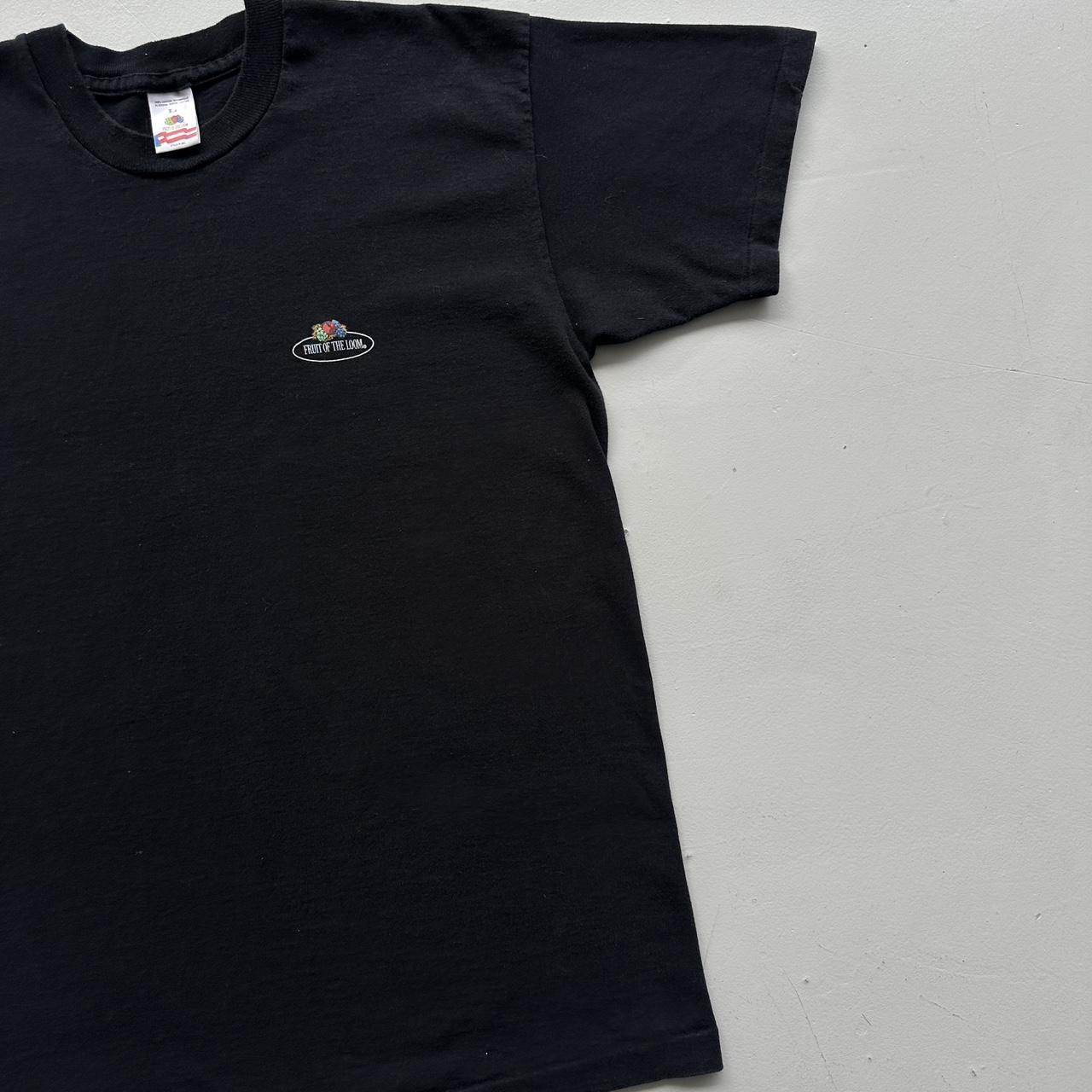 Fruit Of The Loom Black Blank 90s Vintage T-shirt - Large