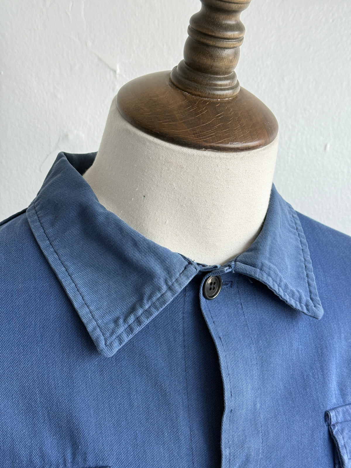 Faded Blue French 1950s/60s Vintage Workwear Chore Jacket CH479 - XL