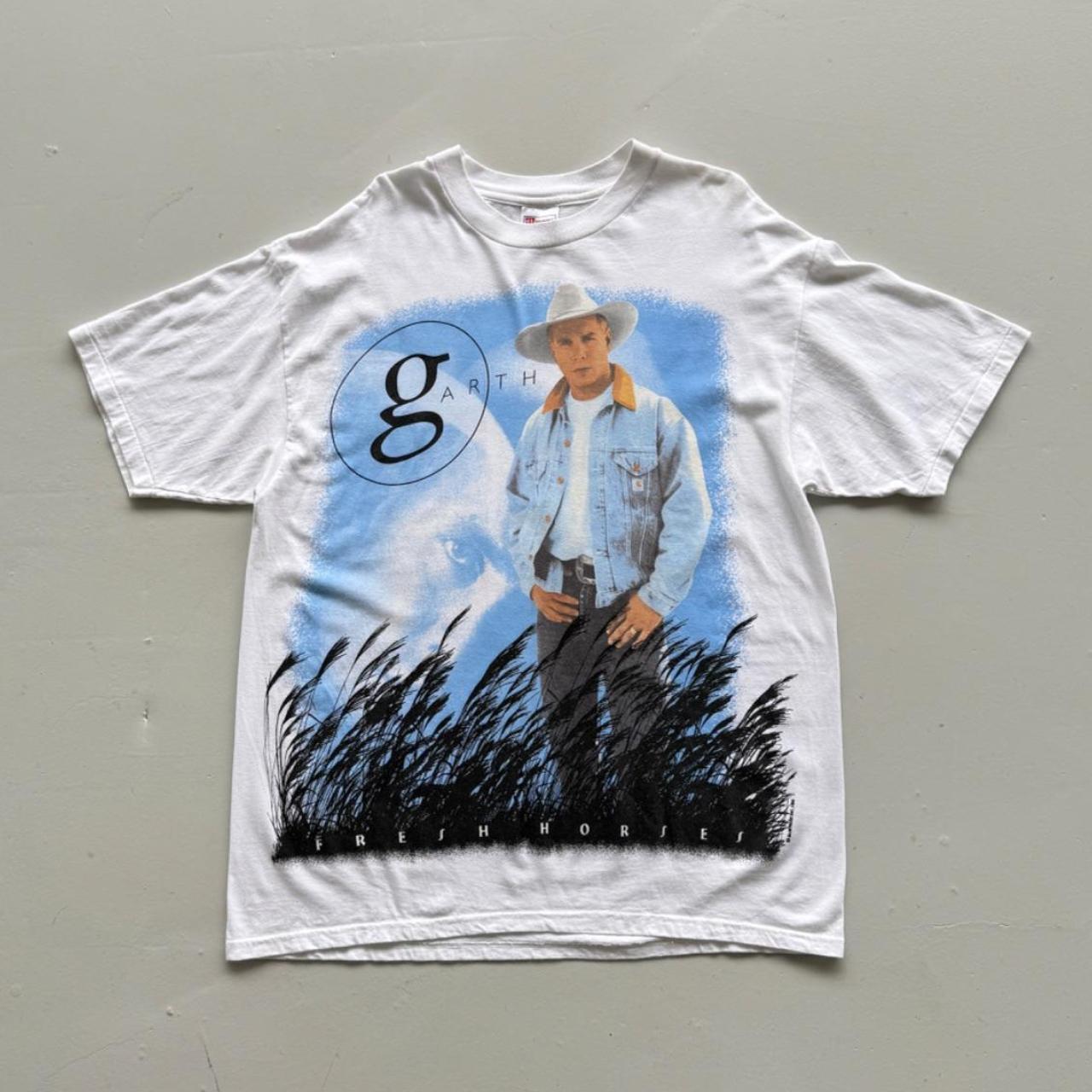 White Garth Brooks 90s Vintage Graphic Country Music T-Shirt - XL