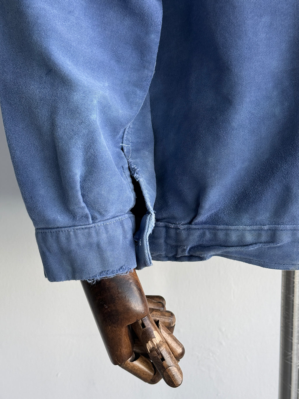 Blue French Moleskin 1950s Vintage Workwear Chore Jacket CH490 - Medium
