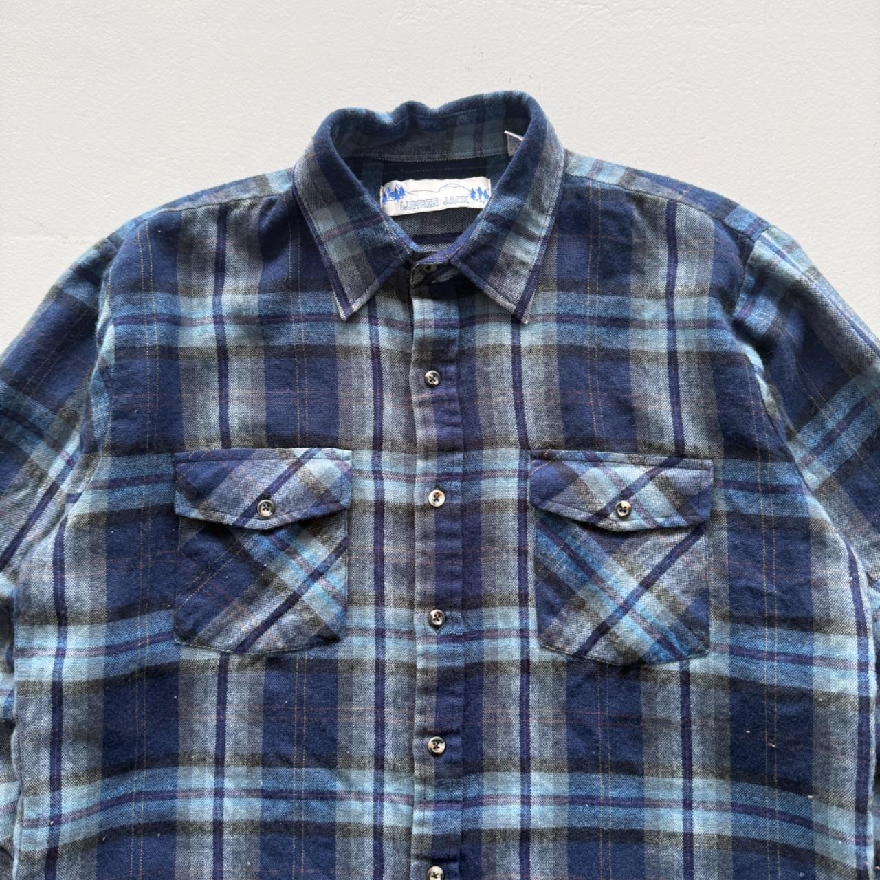 Blue Lumber Jack 80’s Vintage Flannel Long Sleeve Shirt - Medium