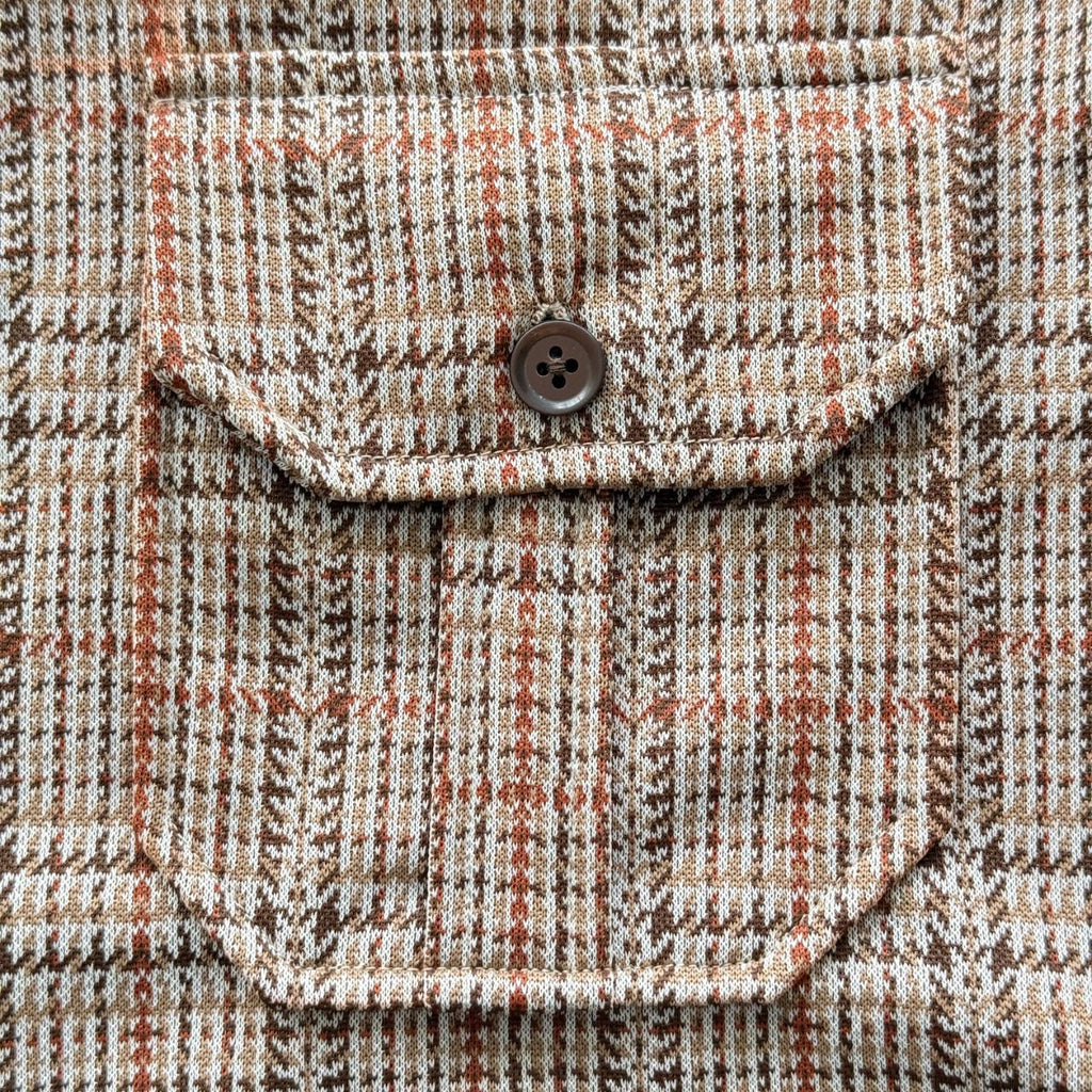 Brown Checkered Vintage 70's Shirt - Medium