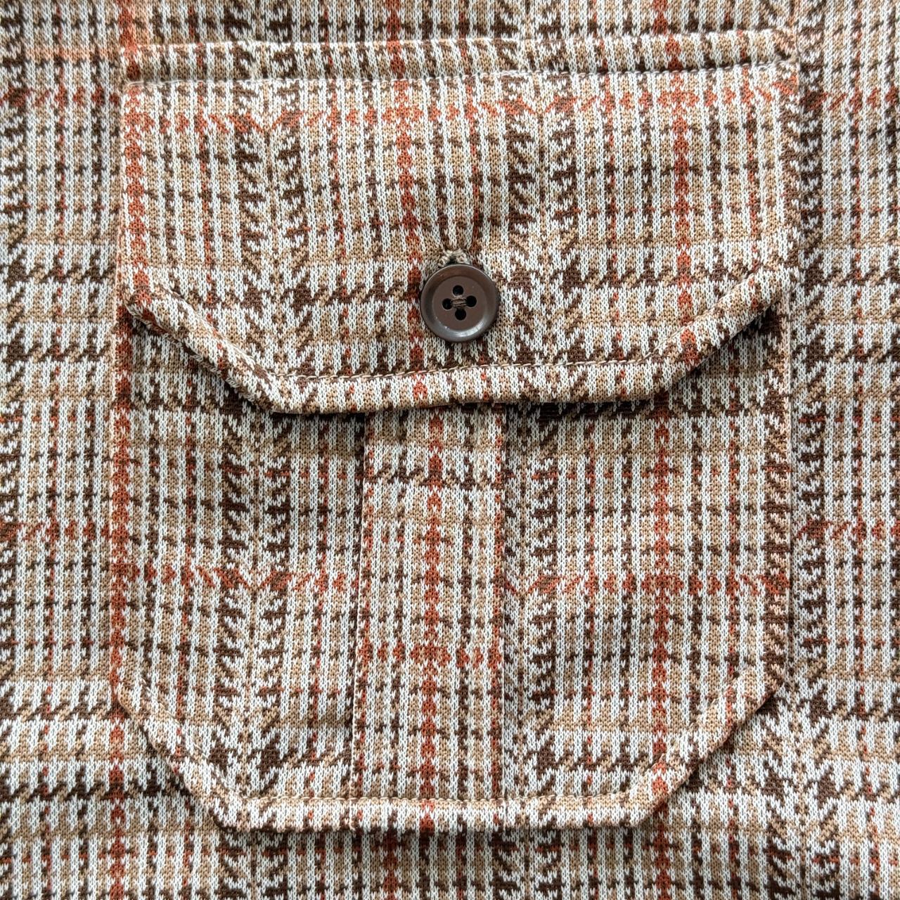 Brown Checkered Vintage 70's Shirt - Medium