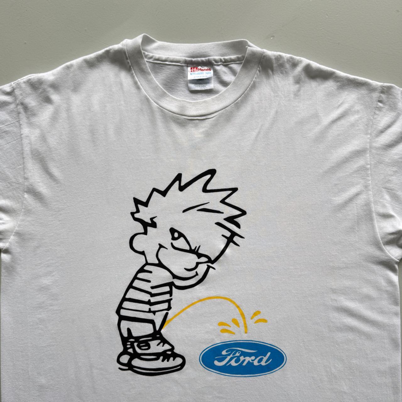 White Cartoon Ford 90s Vintage Graphic T-Shirt - XL