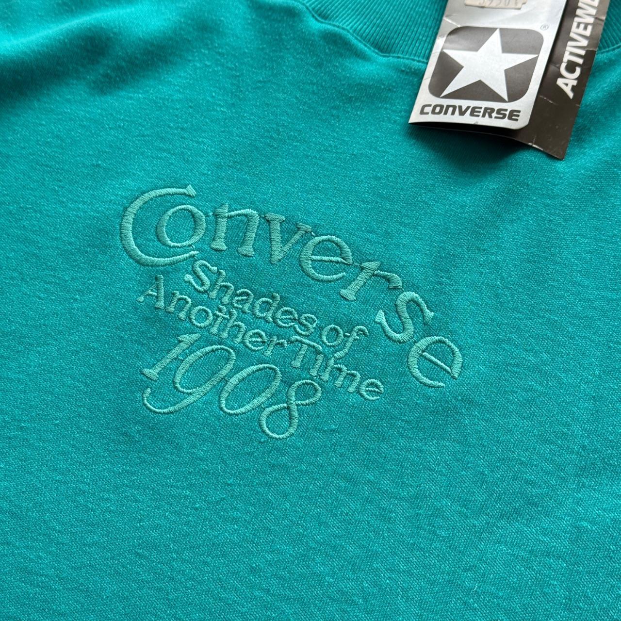 Light Blue Converse 90's Deadstock Graphic Mock Neck Sweatshirt - Large
