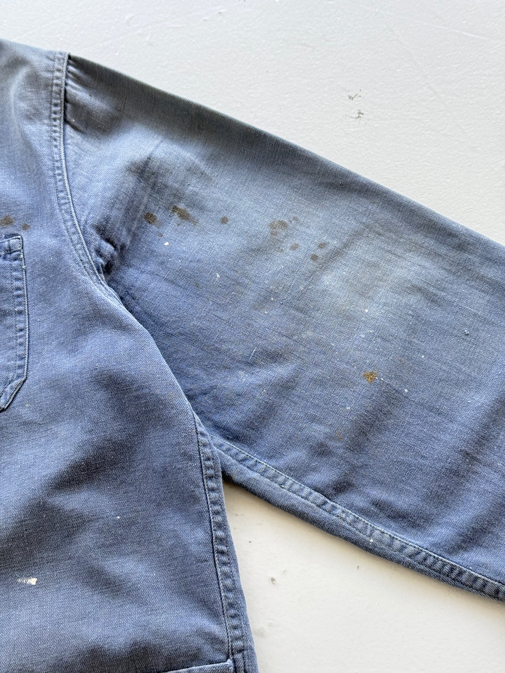 Thrashed Blue French Vintage Workwear Chore Jacket CH359 - Small