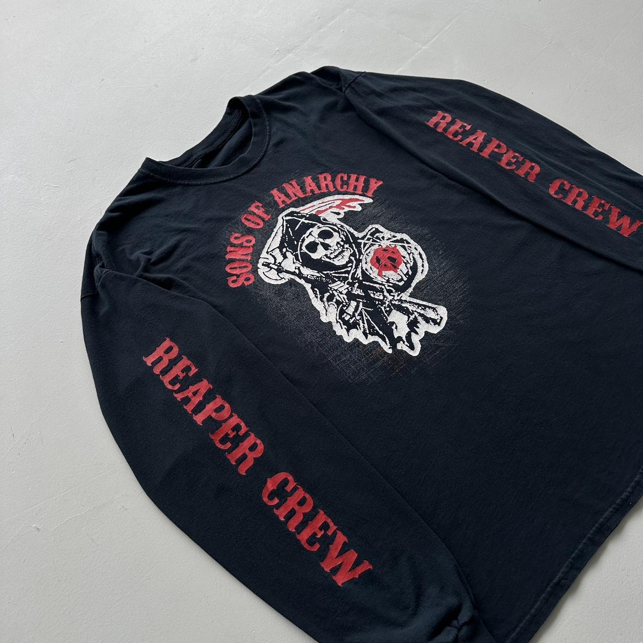 Sons Of Anarchy Black Long Sleeve 00s Vintage T-shirt - Large