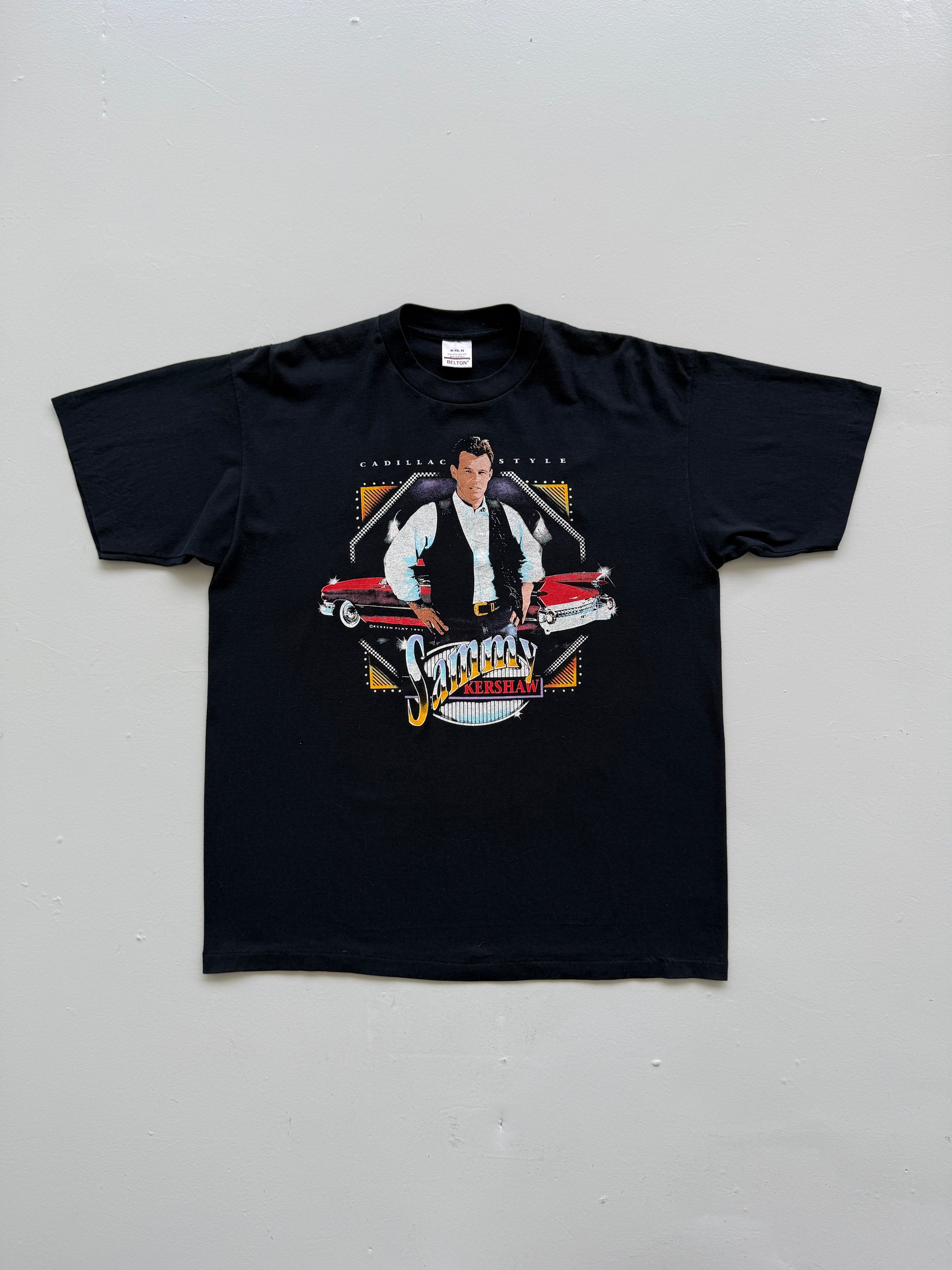 Black Sammy Kershaw 90's Vintage Single Stitch Graphic Band T-Shirt - XL