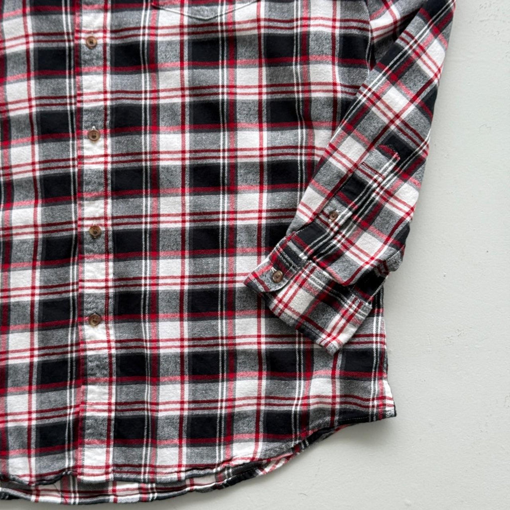 Red and Black Checkered Chaps 90s Vintage Long Sleeve Shirt - Large