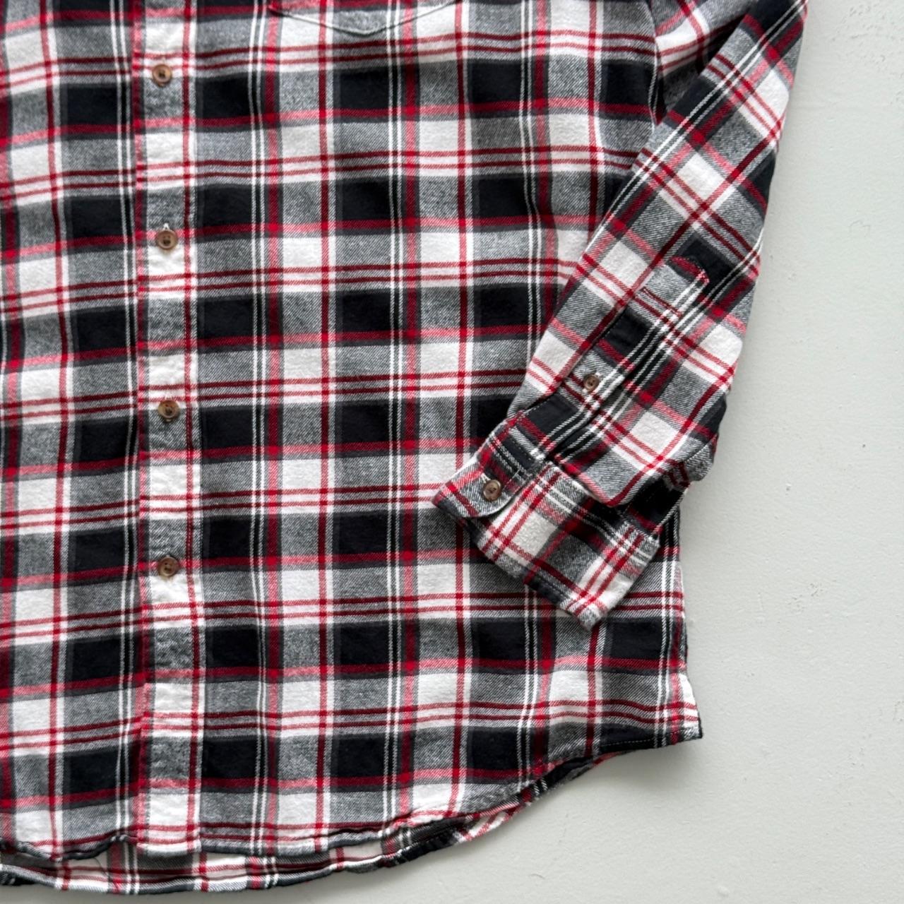 Red and Black Checkered Chaps 90s Vintage Long Sleeve Shirt - Large