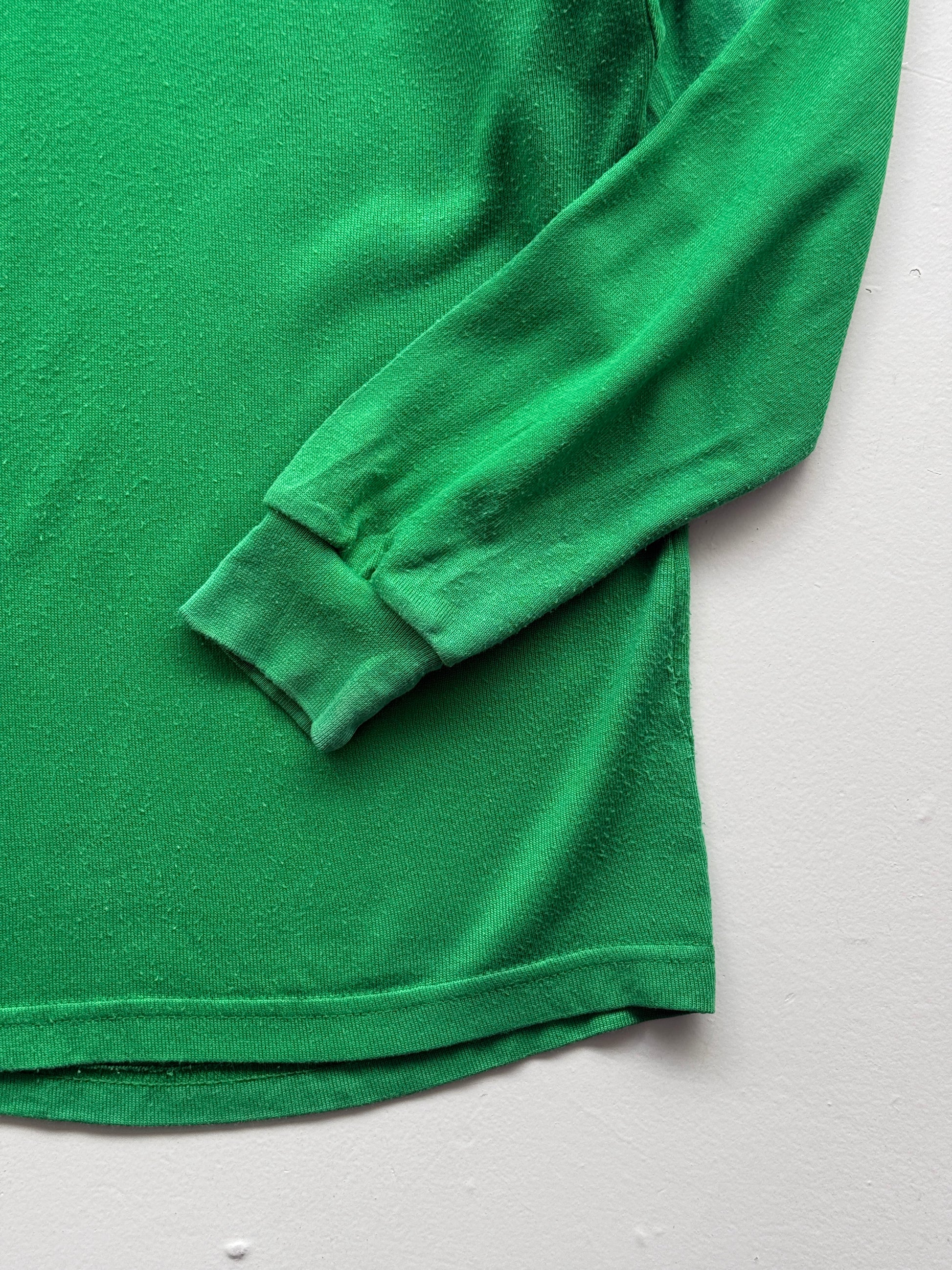 Green Ireland 80's Vintage O'Neills Long Sleeve Rugby Polo Jersey - Medium