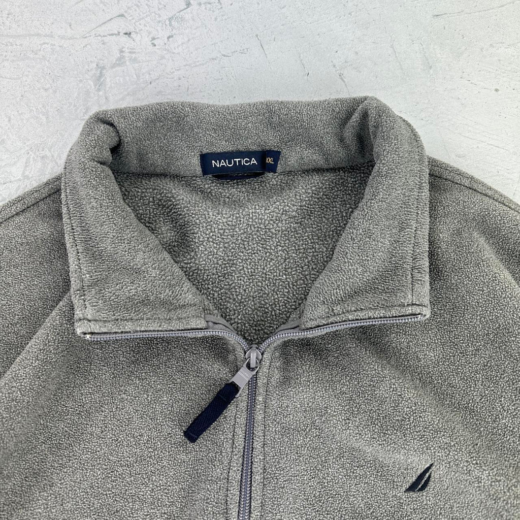 Grey Naurtica Quarter-Zip 90s vintage Fleece - 2XL