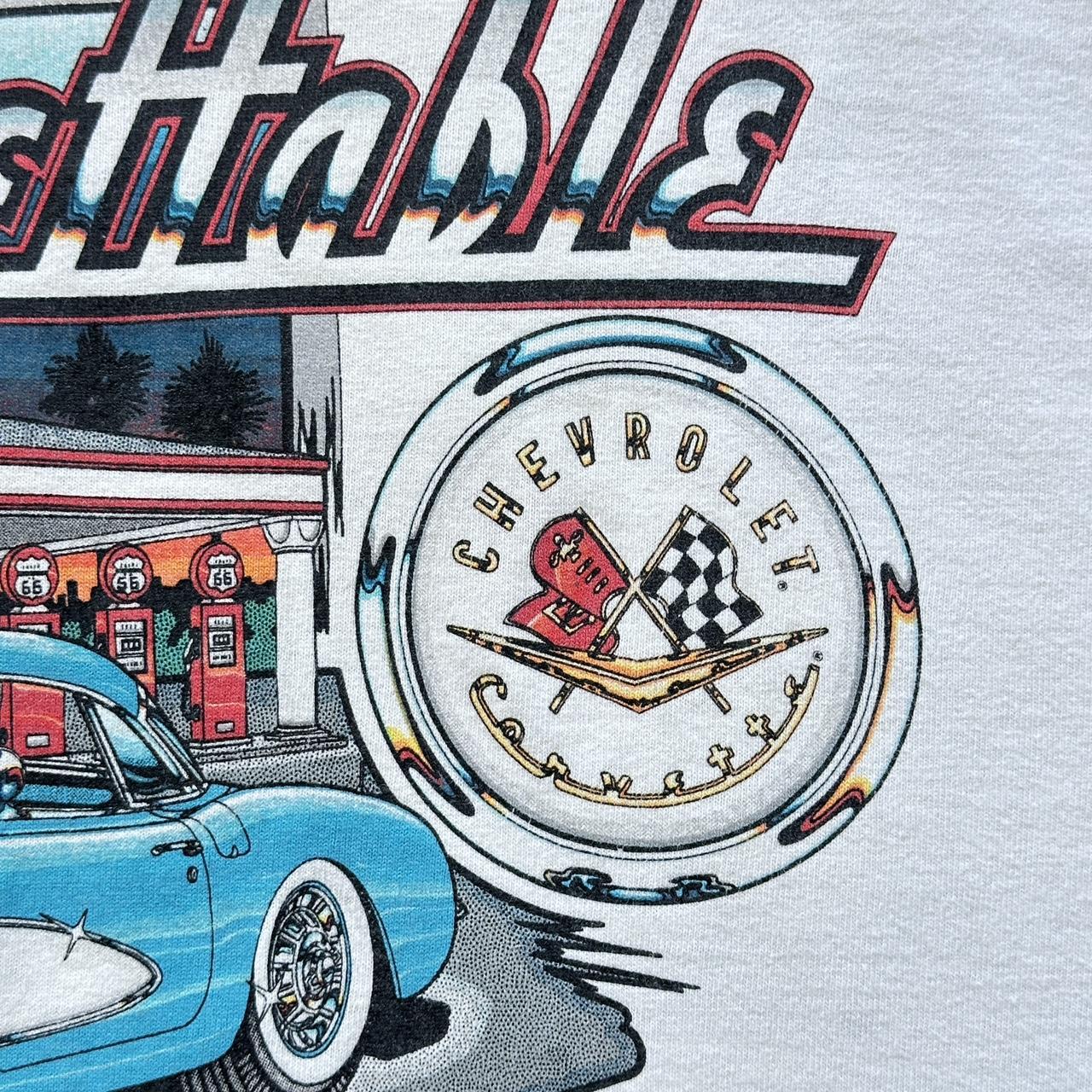 White Unforgettable Cars Corvette Stingray Vintage 90's T-shirt - Large