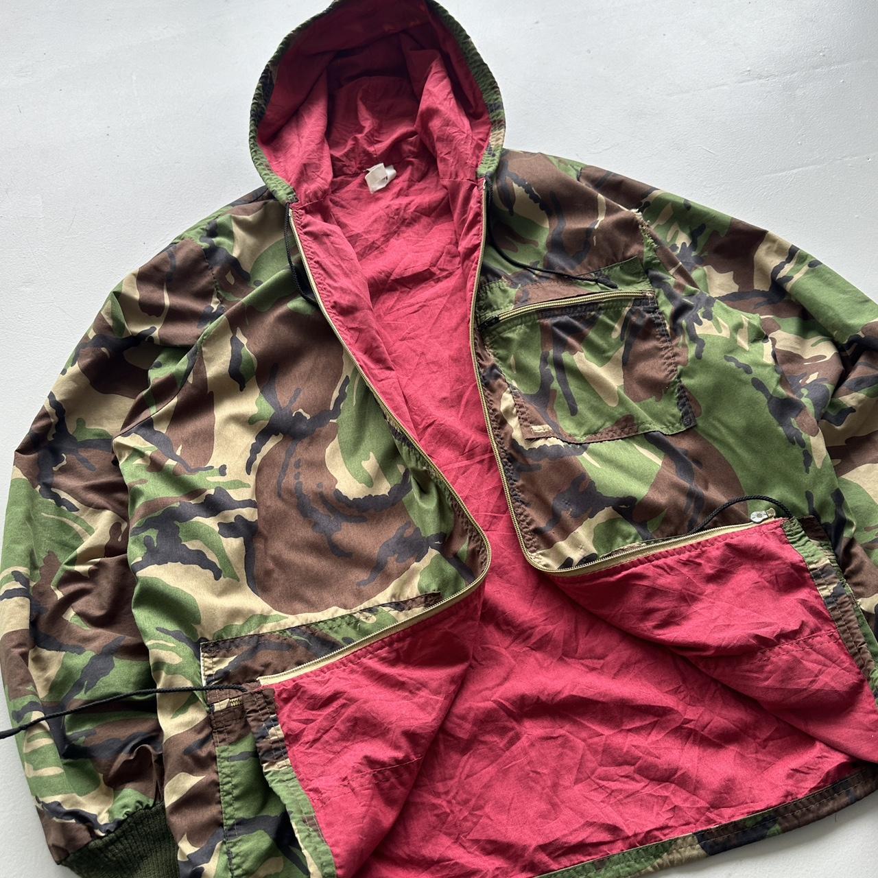Camo Cotton 1980s Military Hooded Jacket - XL