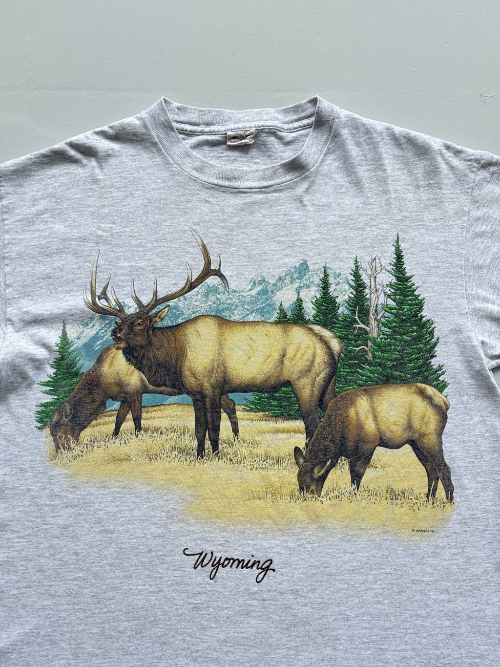 Habitat Wyoming Elk Single Stitch 90's Vintage T-Shirt - Medium