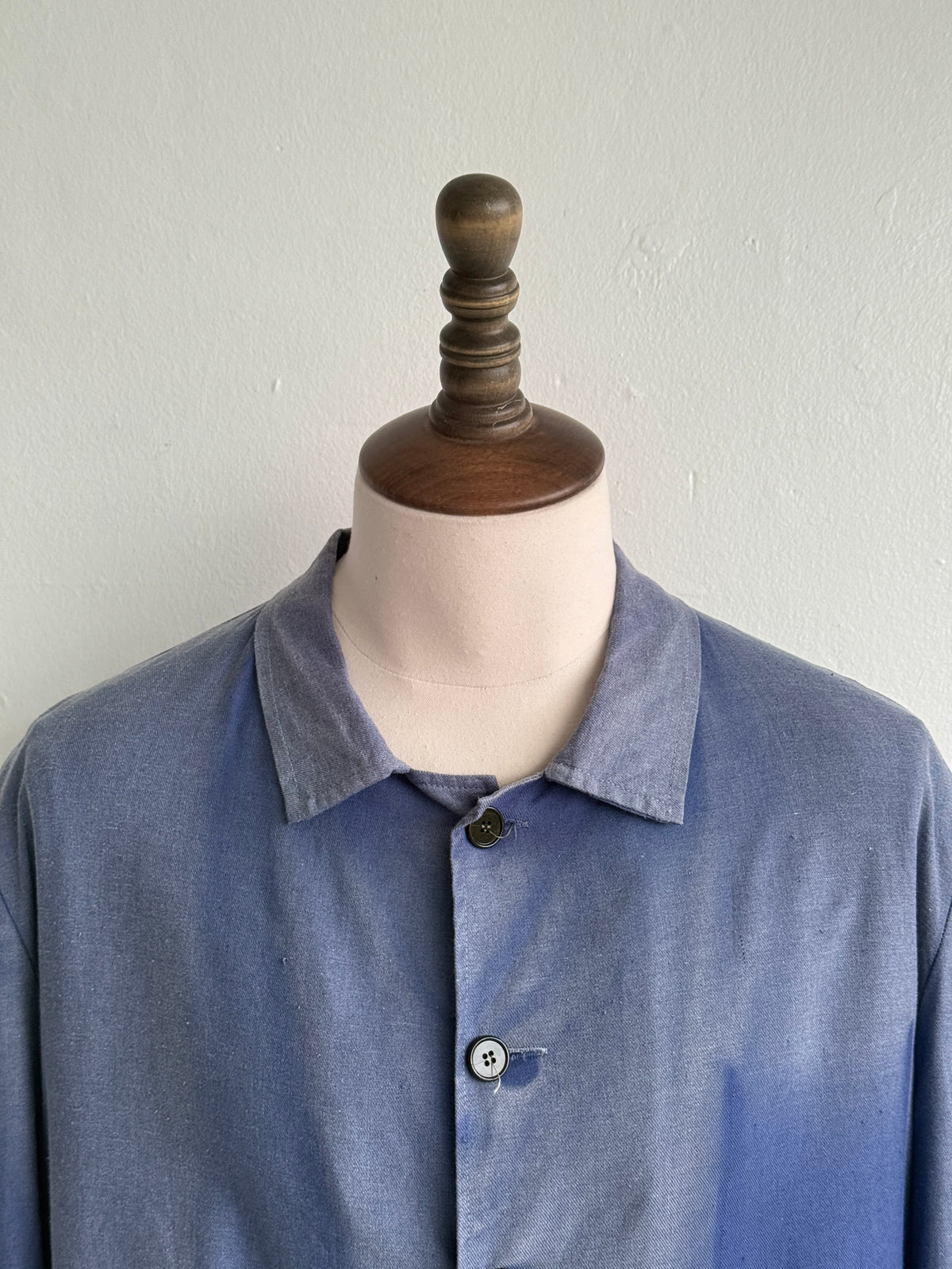 Blue French 1970's Vintage Workwear Chore Jacket Ghost Pocket CH388 - Medium