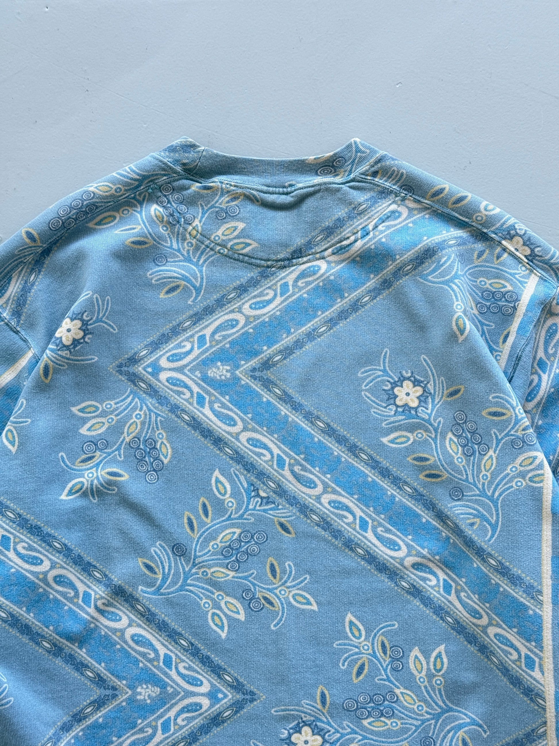 Sun Valley Paisley Print 90's Vintage Surf Sweatshirt - Large Oversized