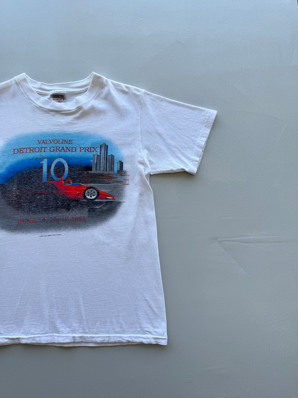 Oneita Valvoline Detroit Grand Prix 1991 Vintage Single Stitch T-Shirt -XS/Small